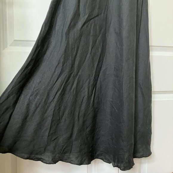 Banana Republic Maxi Dress Womens 12 Black Linen Sleeveless Neutral Goth - Picture 8 of 10